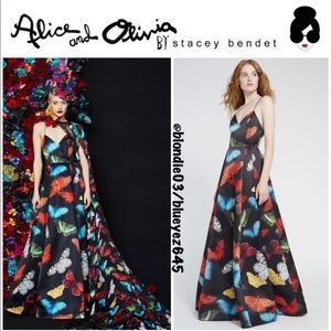 Alice + Olivia “Joss” v-neck butterfly gown 8